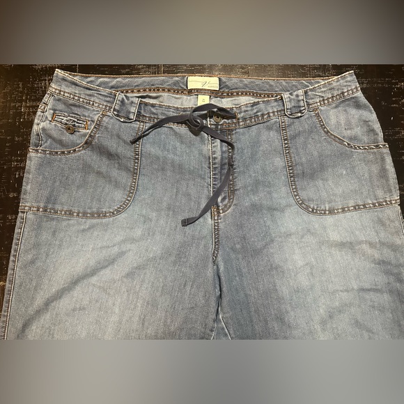 Lane Bryant retro wide leg bell bottom trouser jean seam detail 20W TALL - Picture 5 of 9